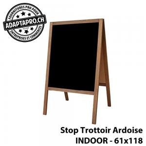 Stop Trottoir en bois et ardoise - Indoor - 118x61cm