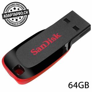 Clé USB - 2.0 - SanDisk Cruzer Blade - 64GB