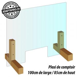 Protection de comptoir - Plexiglas - 100cm de large / 85cm de haut