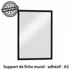 Support de fiche mural - adhésif - fermeture magnétique - noir - A2