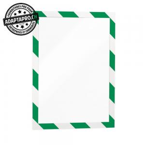 Support de fiche mural - adhésif - fermeture magnétique - vert / blanc - A4