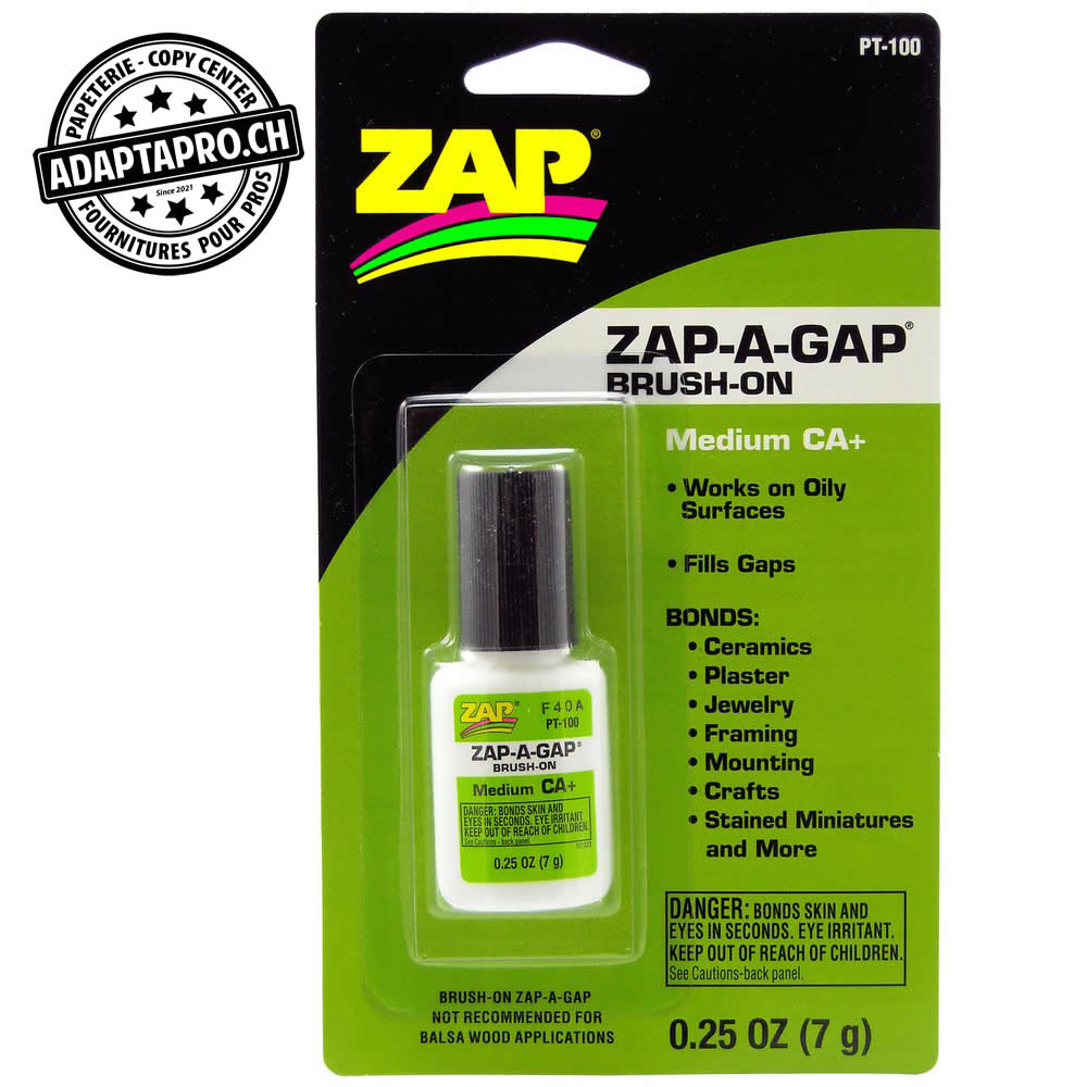 ZAP / Superglue - ZPT100 - Colle - Brush-On - ZAP-A-GAP - 7g (1/4 oz.)