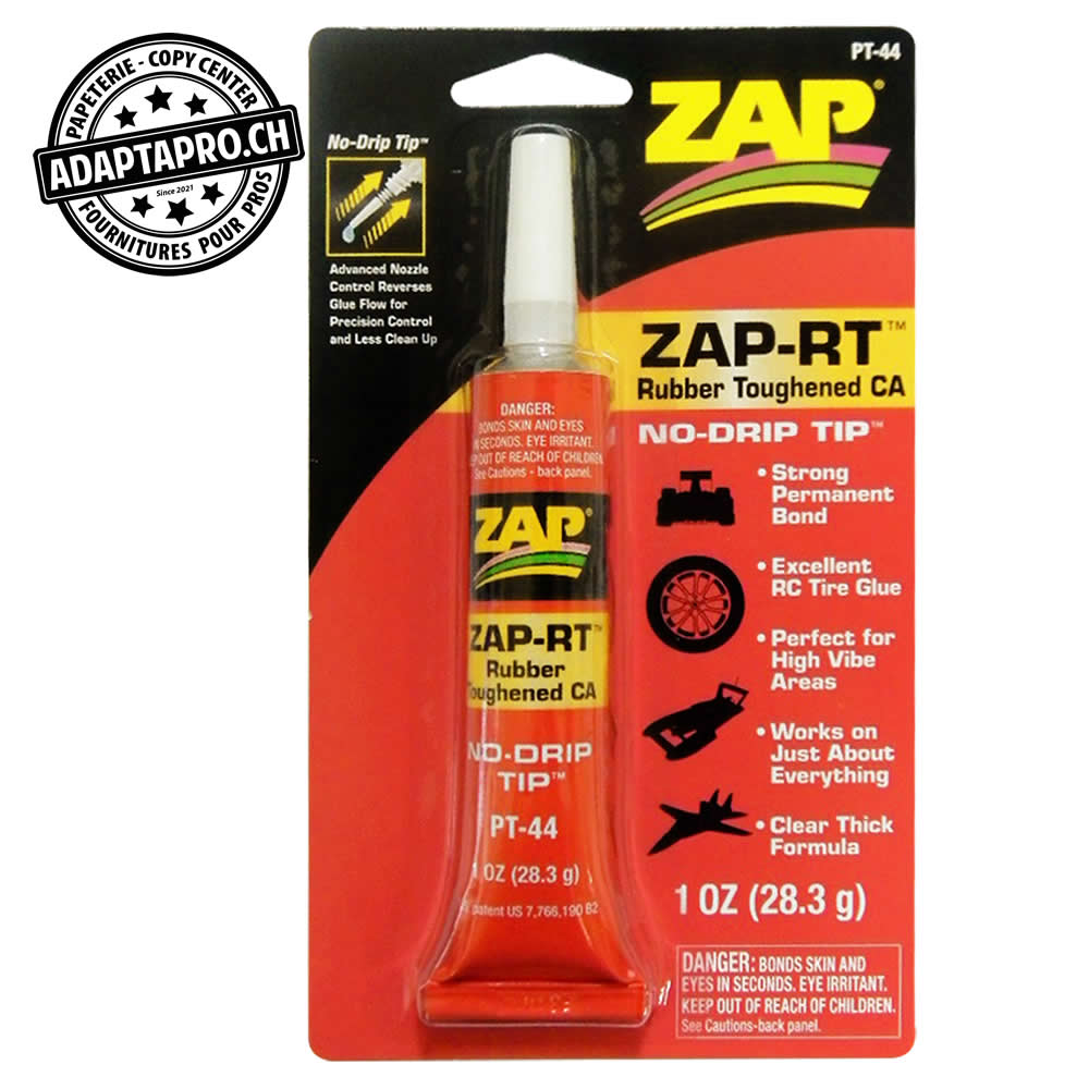 ZAP / Superglue - ZPT44 - Colle - ZAP-RT - Colle Cyanoacrylate pour caoutchouc - 29.5ml (1 oz.)