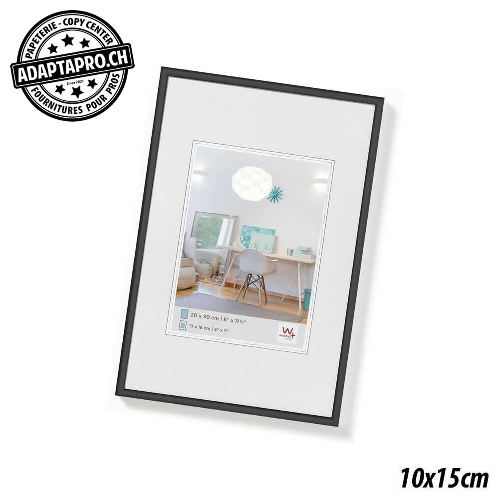 Walther - WAL-KV015B - Cadre Photo Plastique - LifeStyle - 10x15cm - Noir