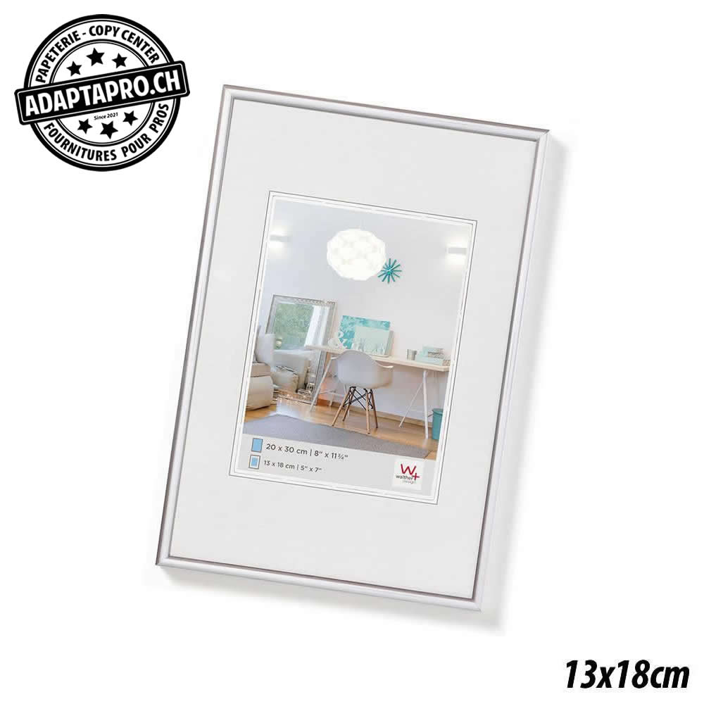 Walther - WAL-KV318S - Cadre Photo Plastique - LifeStyle - 13x18cm - Argenté