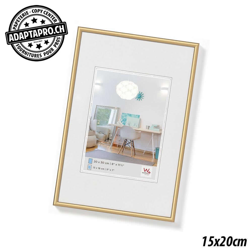 Walther - WAL-LS-15x20G - Cadre Photo Plastique - LifeStyle - 15x20cm - Doré