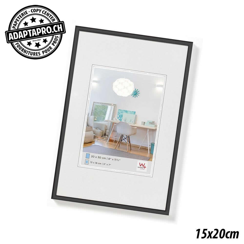 Walther - WAL-LS-15x20BK - Cadre Photo Plastique - LifeStyle - 15x20cm - Noir