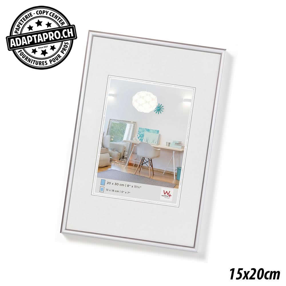 Walther - WAL-LS-15x20S - Cadre Photo Plastique - LifeStyle - 15x20cm - Argenté