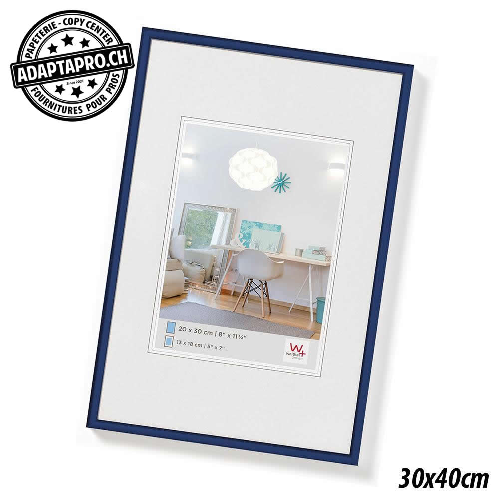 Walther - WAL-KV040BL - Cadre Photo Plastique - LifeStyle - 30x40cm - Bleu