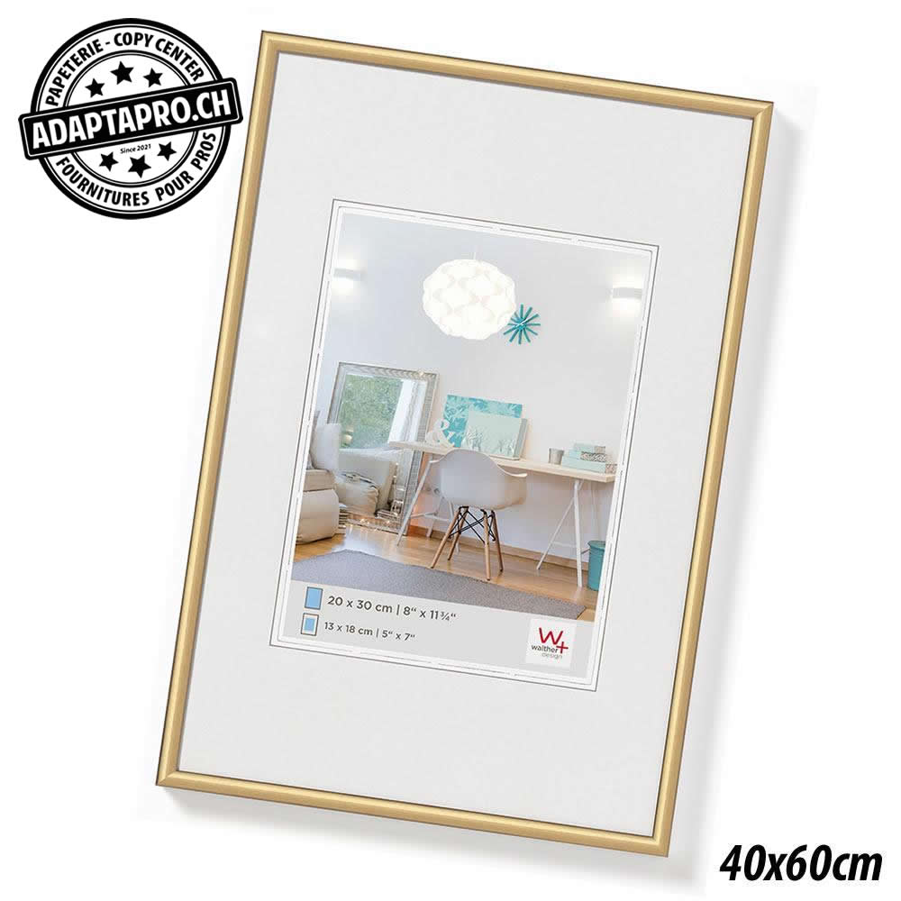 Walther - WAL-LS-40x60G - Cadre Photo Plastique - LifeStyle - 40x60cm - Doré