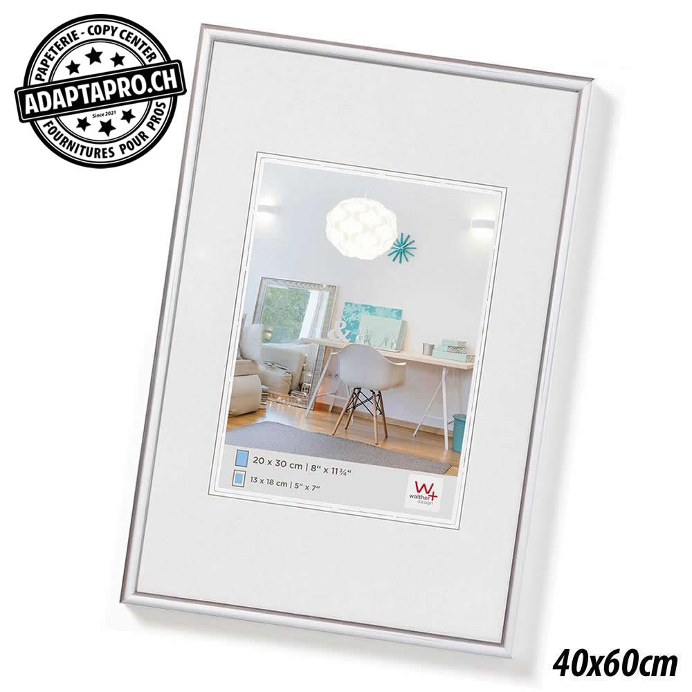 Walther - WAL-LS-40x60S - Cadre Photo Plastique - LifeStyle - 40x60cm - Argenté