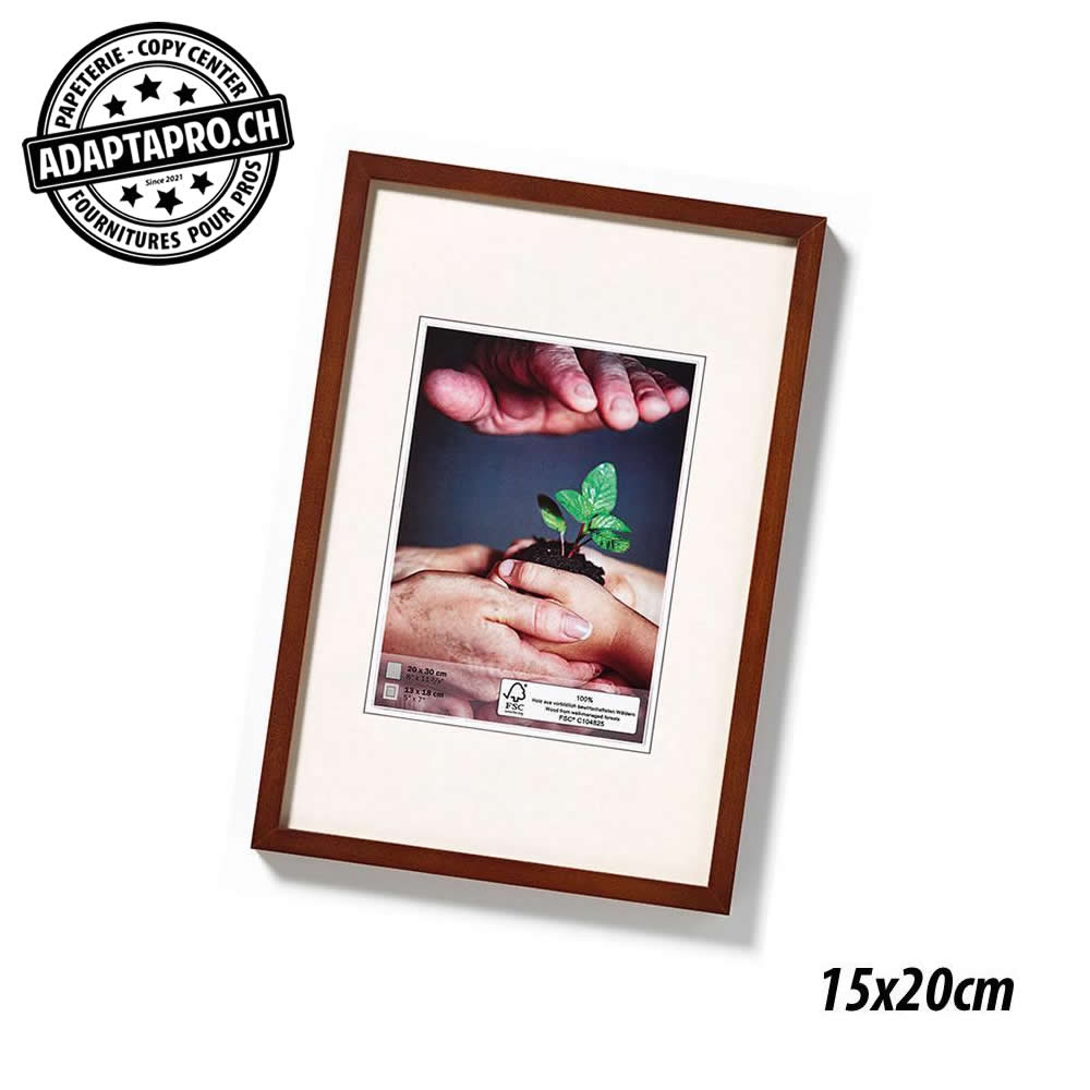 Walther - WAL-NA-15x20NO - Cadre Photo en Bois - Nature - 15x20cm - Noisetier