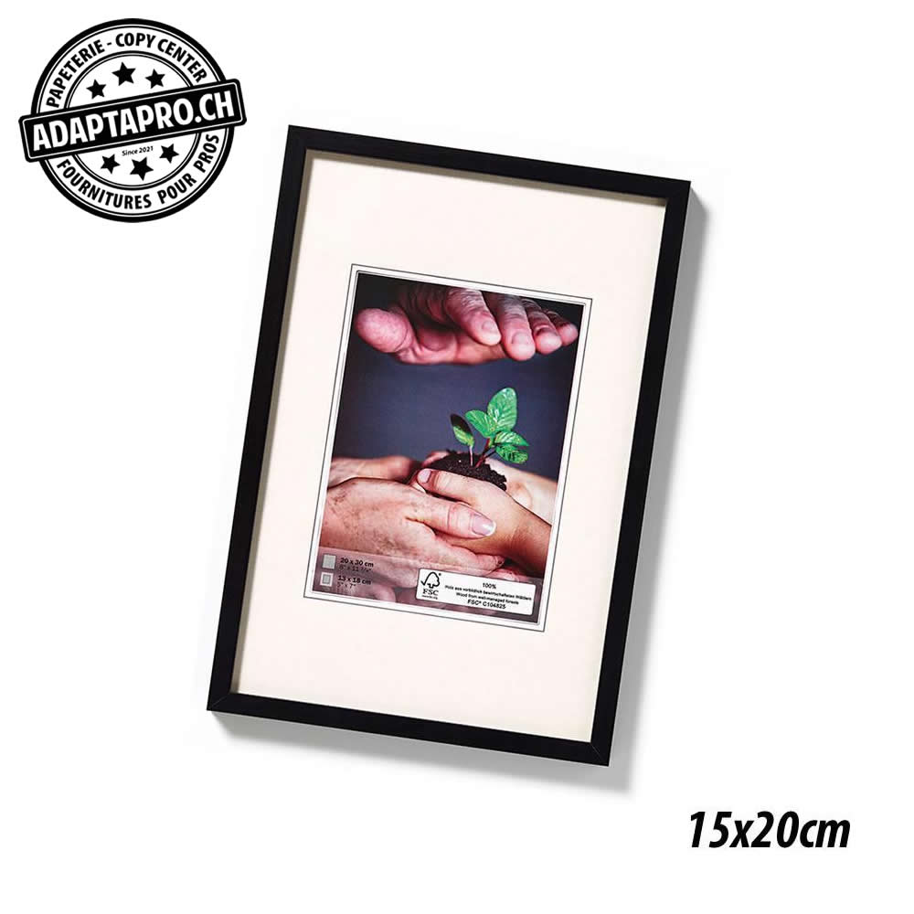 Walther - WAL-NA-15x20BK - Cadre Photo en Bois - Nature - 15x20cm - Noir