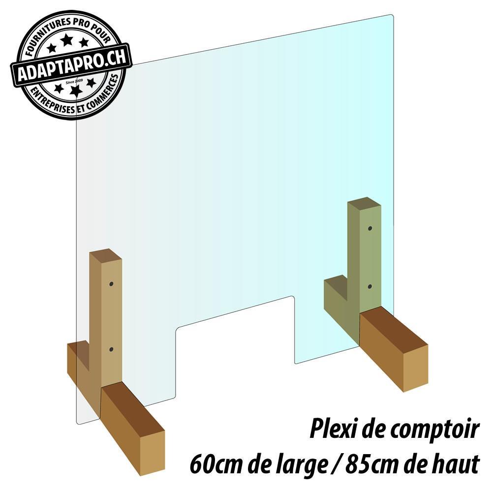 AdaptaPro - CV19-PLEXY-A060 - Protection de comptoir - Plexiglas - 60cm de large / 85cm de haut