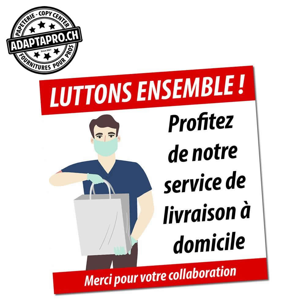 AdaptaPro - CV19-STK-LVG-10 - Autocollant enlevable - 10x10cm - Livraisons marchandises