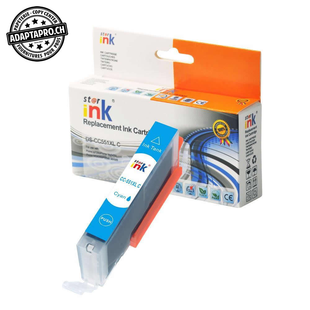 StarInk - SI-CC551XL-C - Cartouche d'encre compatible - Canon CLI-551XL C - Cyan (12.5ml / 800 feuilles)
