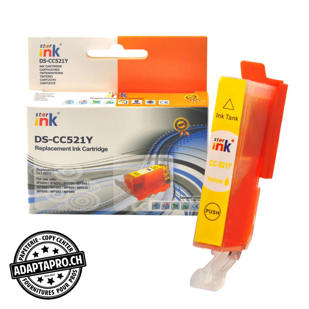 StarInk - SI-CC521Y - Cartouche d'encre compatible - Canon CLI-521 Y - Jaune (10.5ml / 672 feuilles)