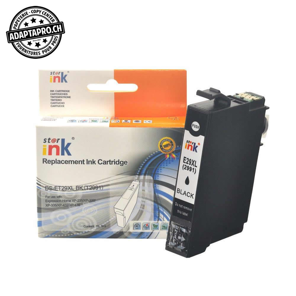 StarInk - SI-ET29XL-BK - Cartouche d'encre compatible - Epson 29XL BK - Noir (14ml / 448 feuilles)
