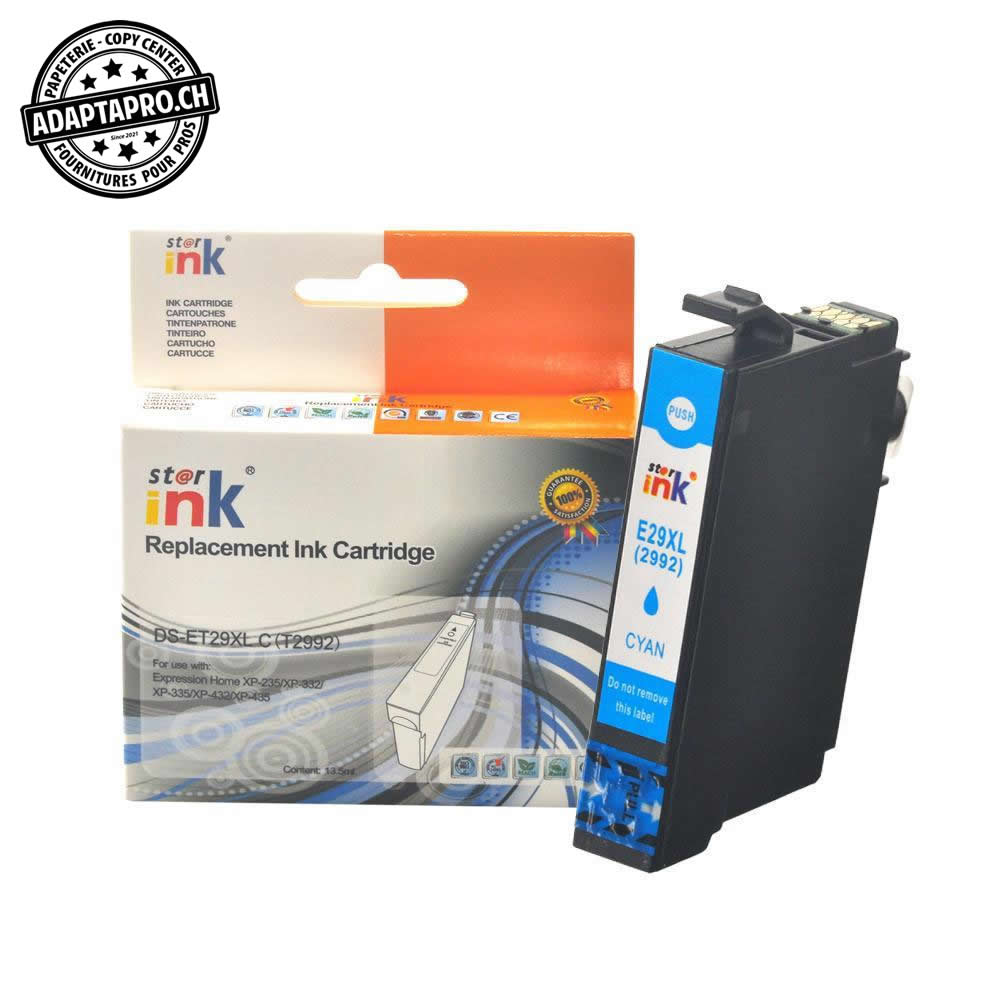 StarInk - SI-ET29XL-C - Cartouche d'encre compatible - Epson 29XL C - Cyan (13.5ml / 864 feuilles)