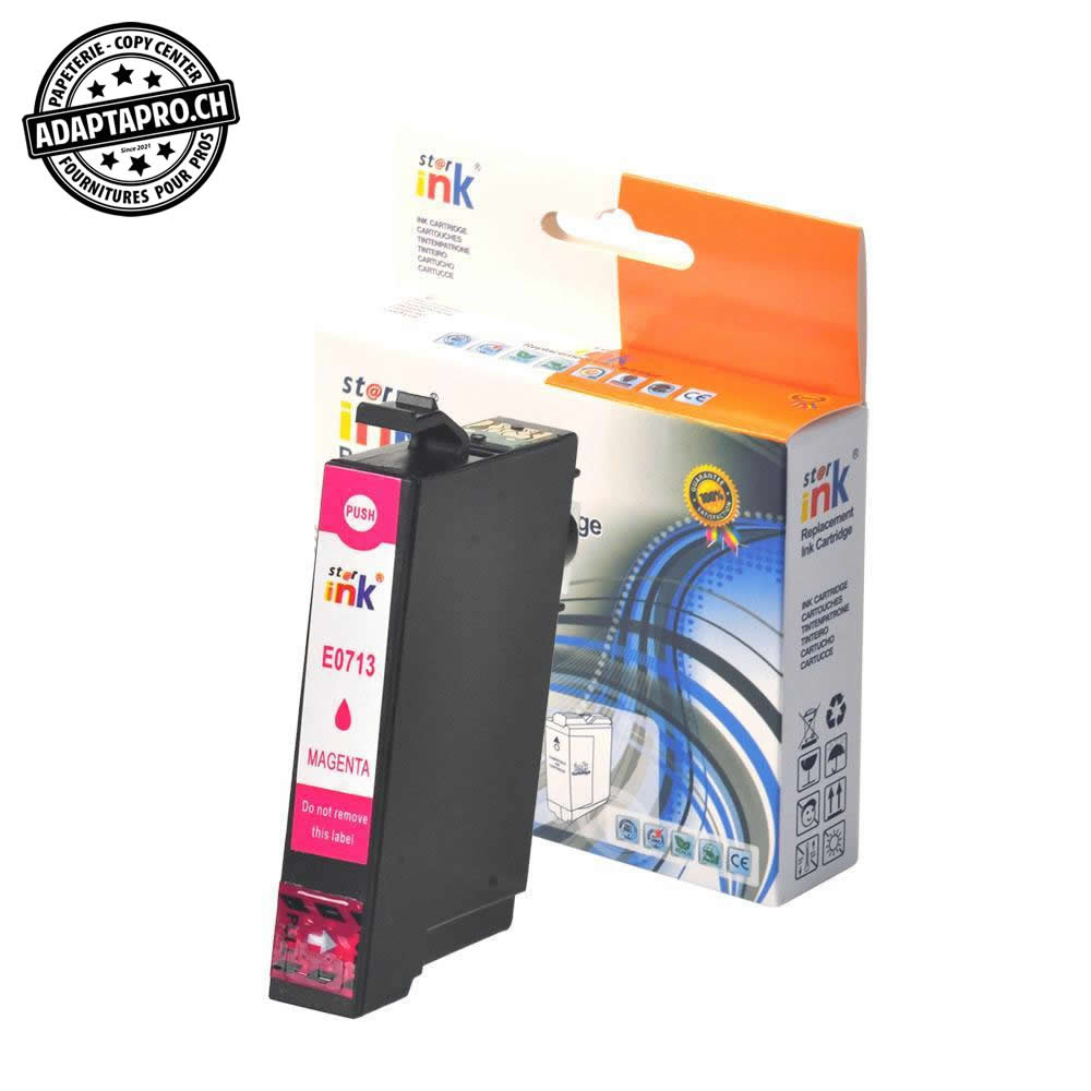 StarInk - SI-ET713 - Cartouche d'encre compatible - Epson T0713 M - Magenta (12ml / 768 feuilles)