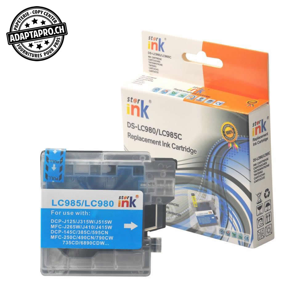 StarInk - SI-LC980-C - Cartouche d'encre compatible - Brother LC-1100 C - Cyan (13ml / 832 feuilles)