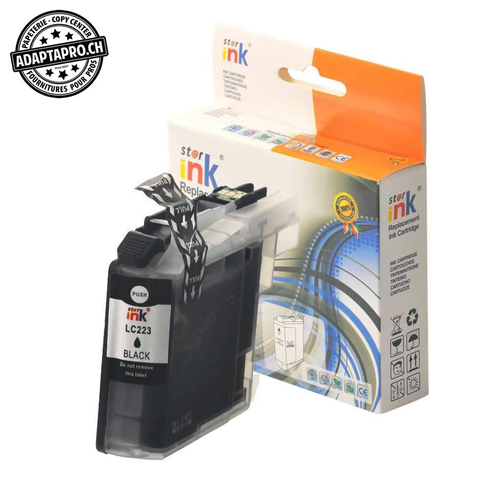 StarInk - SI-LC223BK - Cartouche d'encre compatible - Brother LC-223 BK - Noir (20ml / 800 feuilles)