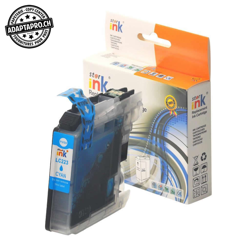 StarInk - SI-LC223C - Cartouche d'encre compatible - Brother LC-223 C - Cyan (10ml / 800 feuilles)