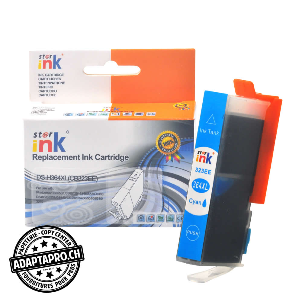 StarInk - SI-H364XL-C - Cartouche d'encre compatible - HP 364XL C, CB323EE - Cyan (14ml / 672 feuilles)
