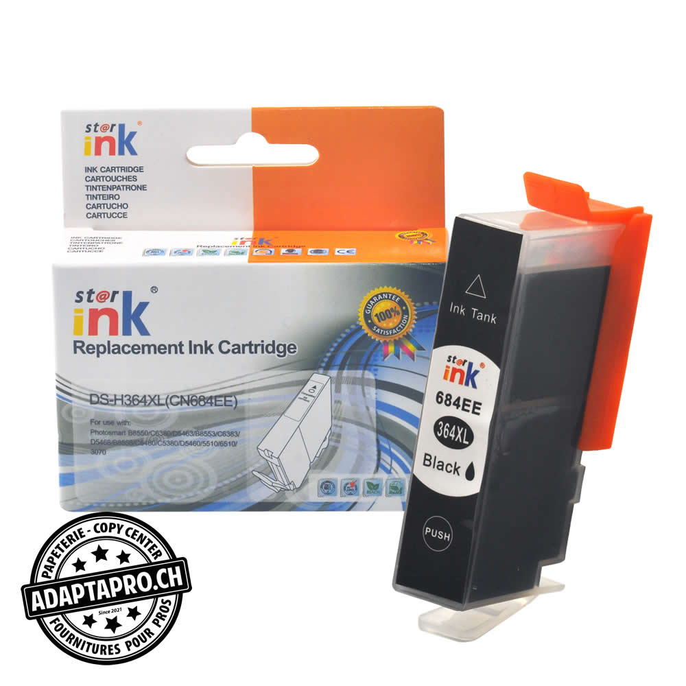 StarInk - SI-H364XL-BK - Cartouche d'encre compatible - HP 364XL BK, CN684EE - Noir (21ml / 896 feuilles)
