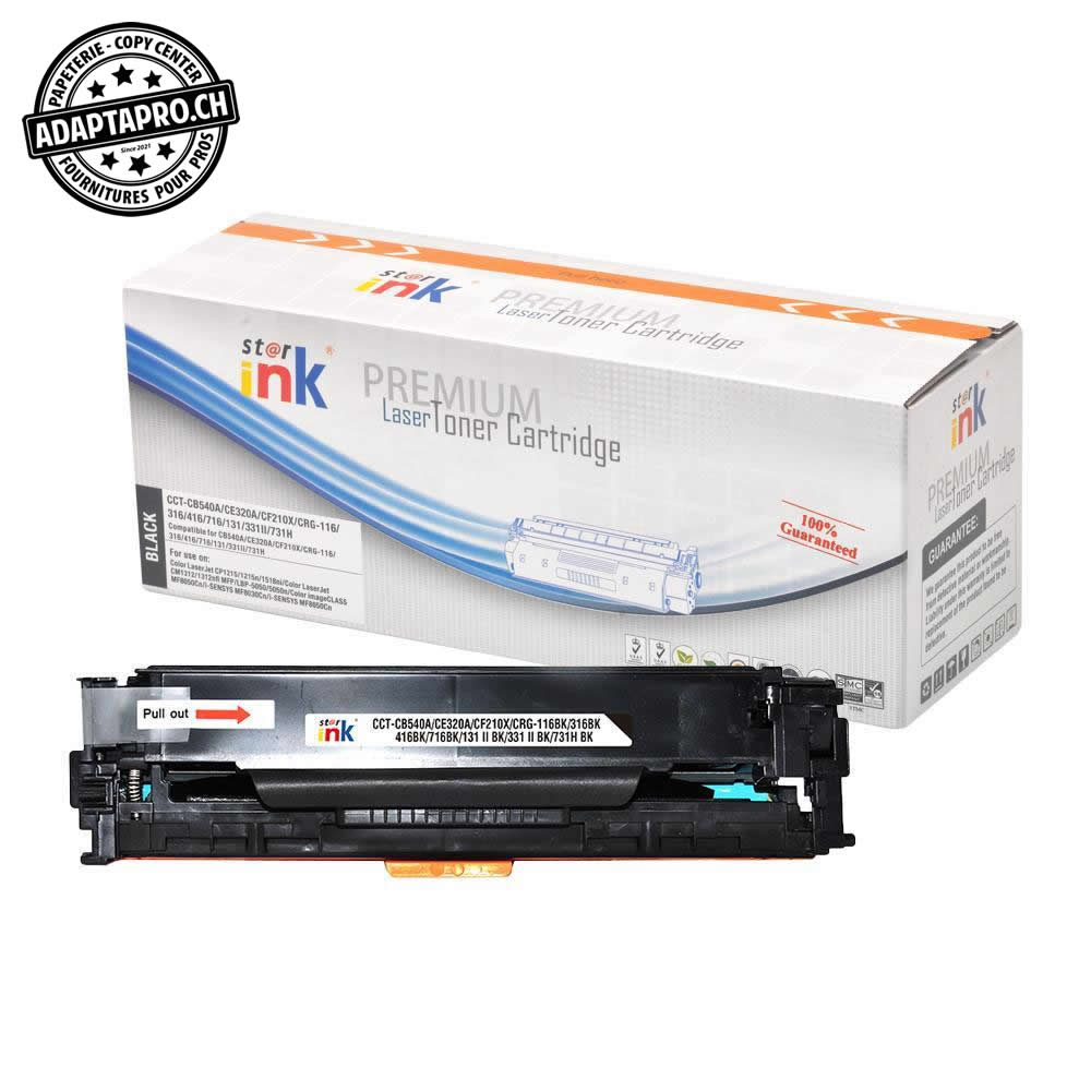 StarInk - SI-CB540A - Cartouche de toner compatible - HP CB540A/CE320A/CF210X/Canon CRG-731 BK - Noir (2'200 feuilles)