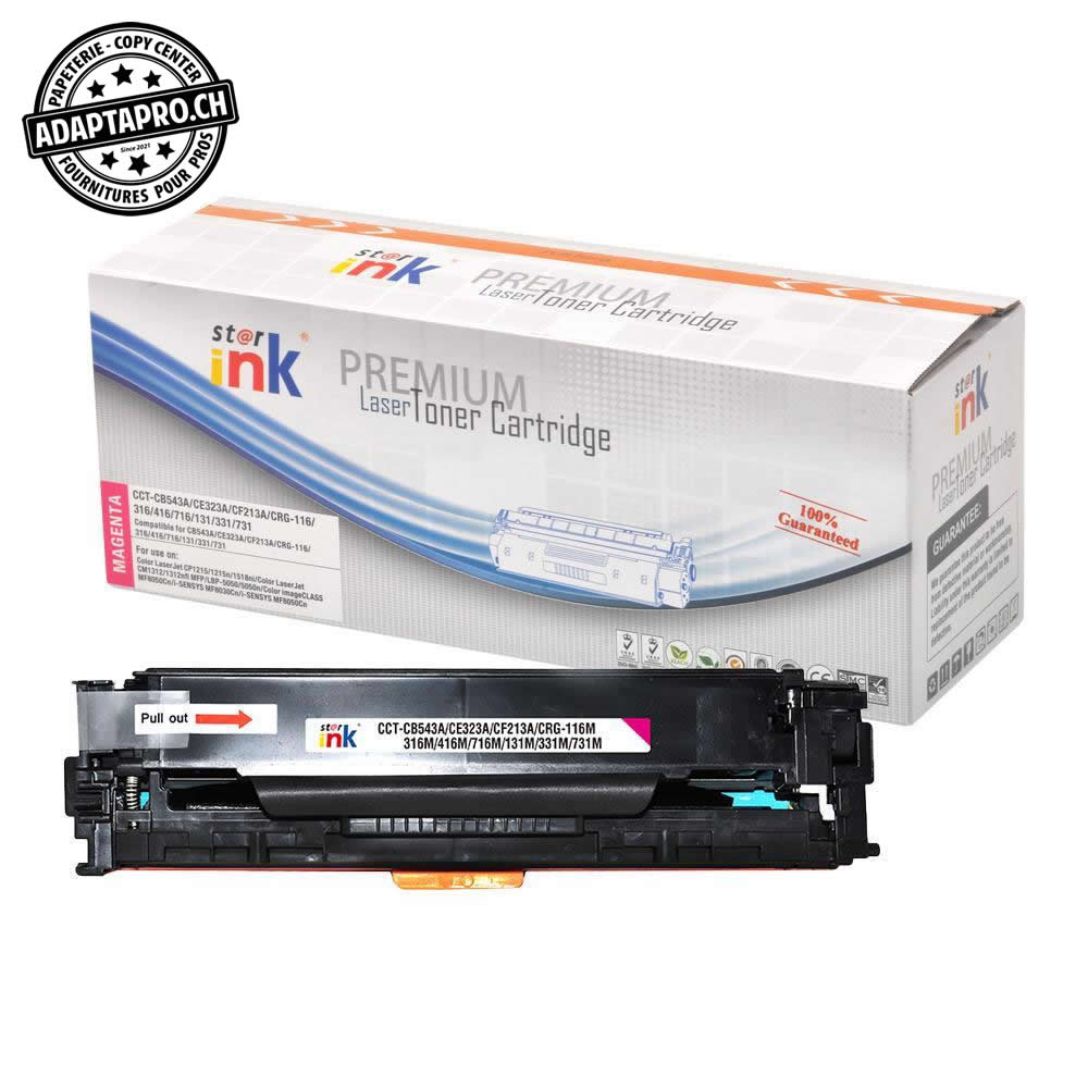 StarInk - SI-CB543A - Cartouche de toner compatible - HP CB543A/CE323A/CF213A/Canon CRG-731 M - Magenta (1'600 feuilles)