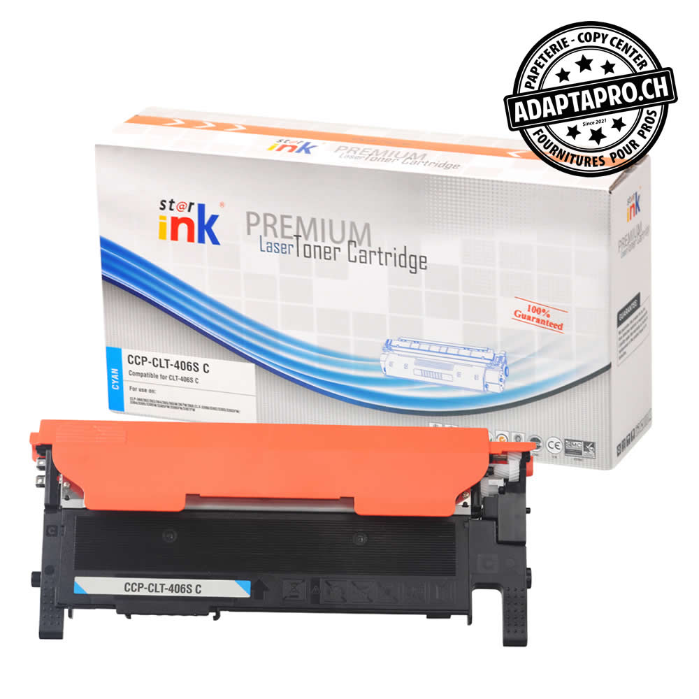 StarInk - SI-CLT-406S-C - Cartouche de toner compatible - Samsung CLT-406 S C - Cyan (1'000 feuilles)