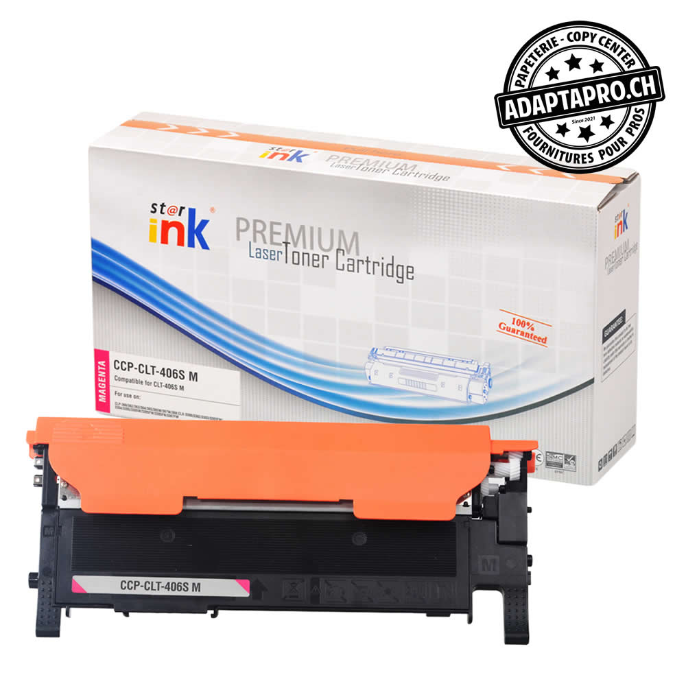 StarInk - SI-CLT-406S-M - Cartouche de toner compatible - Samsung CLT-406 S M - Magenta (1'000 feuilles)