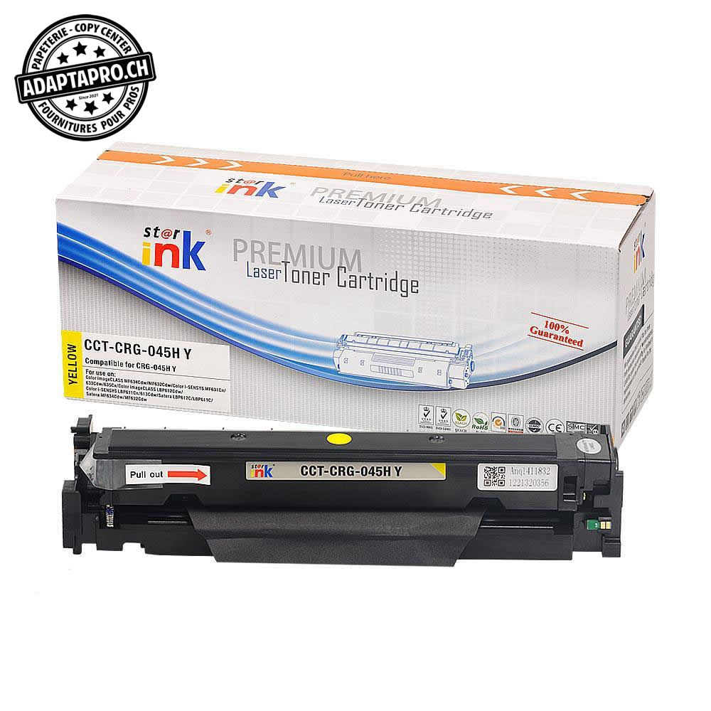 StarInk - SI-CRG-045H-Y - Cartouche de toner compatible - Canon CRG-045H Y - Jaune (2'300 feuilles)
