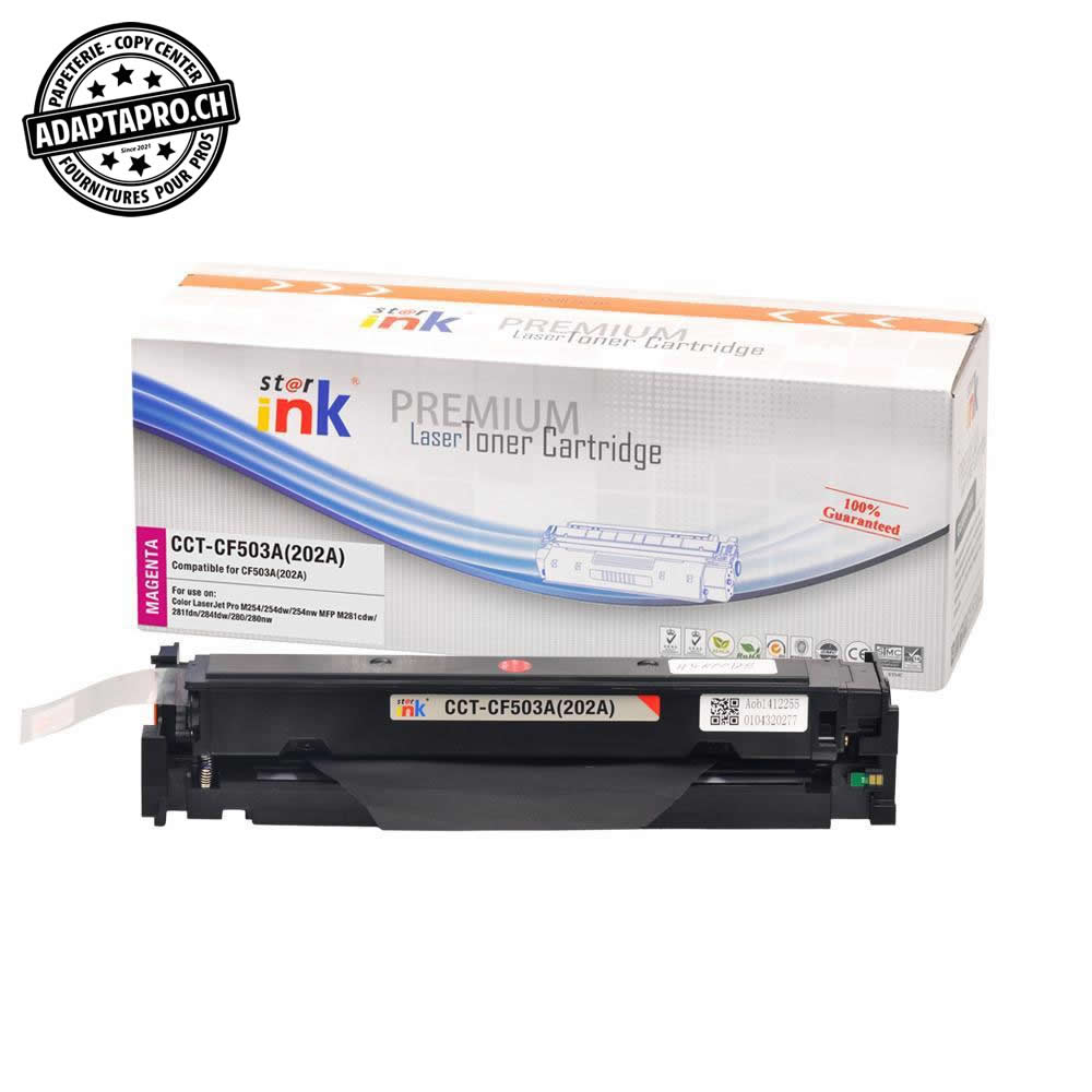StarInk - SI-CF503A - Cartouche de toner compatible - HP CF503A, 202A M - Magenta (1'300 feuilles)