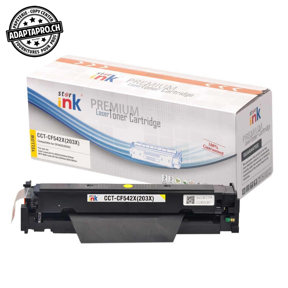 StarInk - SI-CF542X - Cartouche de toner compatible - HP CF542X, 203X Y - Jaune (2'500 feuilles)