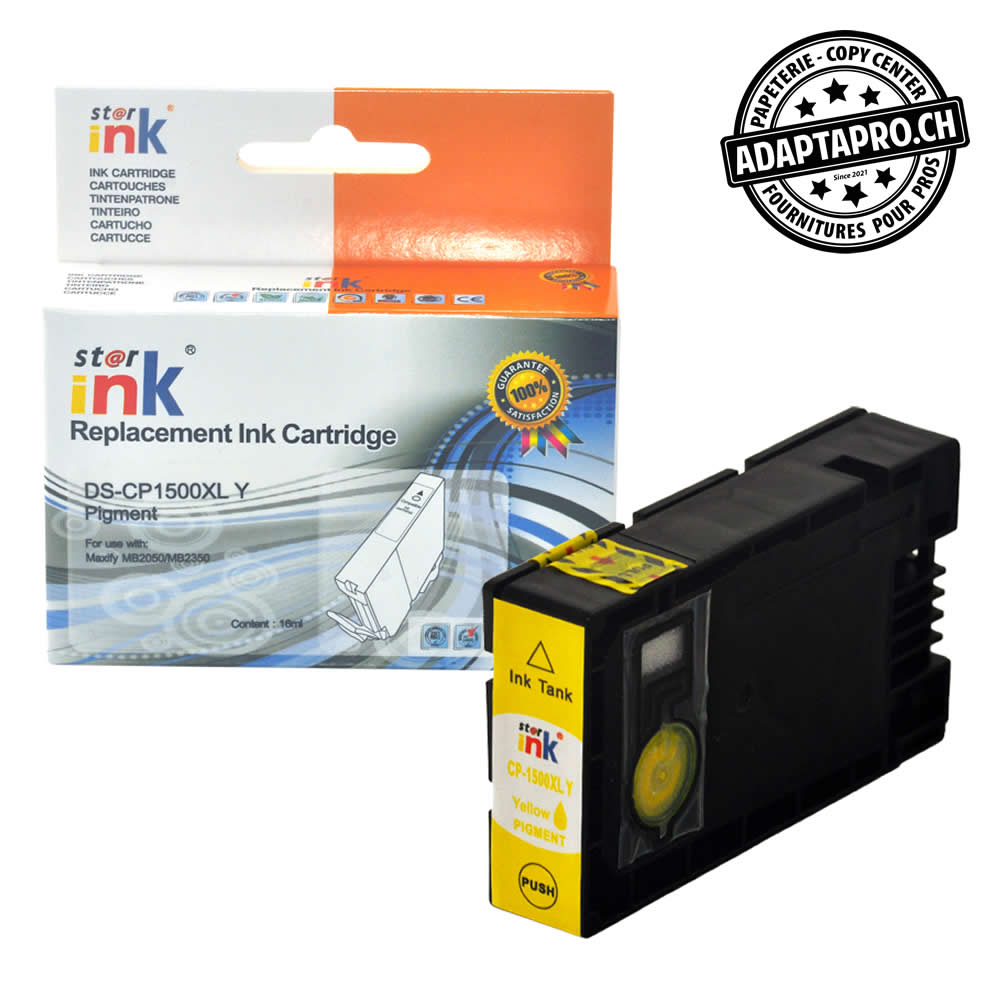 StarInk - SI-CP1500XL-Y - Cartouche d'encre compatible - Canon PGI-1500XL Y - Jaune (13ml / 832 feuilles)