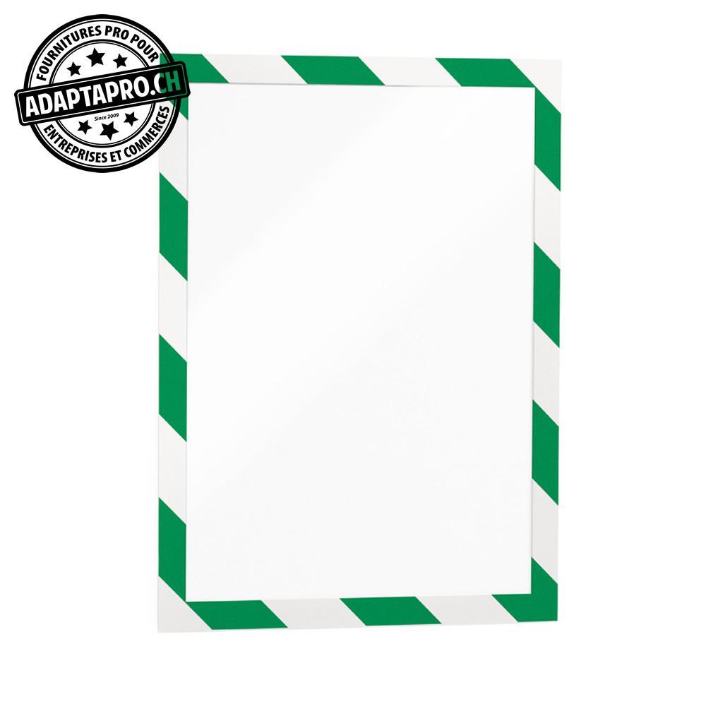 AdaptaPro - SUP-MRS-A4-GW - Support de fiche mural - adhésif - fermeture magnétique - vert / blanc - A4