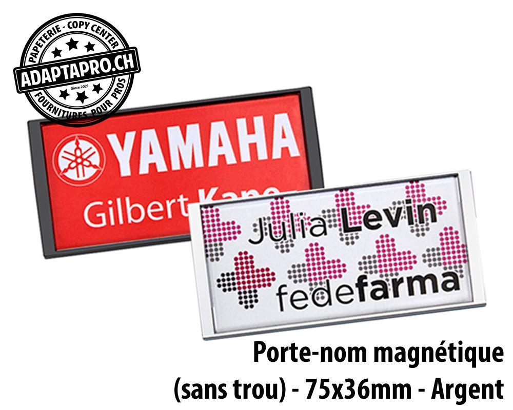 AdaptaPro - MPX-NB-203 - Porte nom magnétique - Série MPX - 75x36mm - Argent