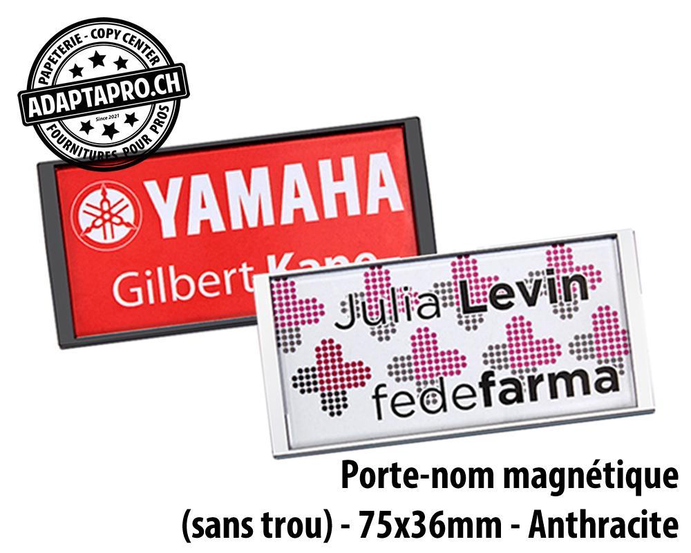 AdaptaPro - MPX-NB-205 - Porte nom magnétique - Série MPX - 75x36mm - Anthracite