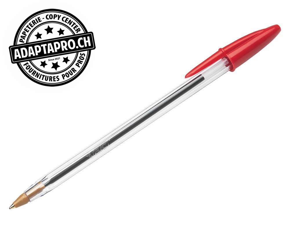 BIC - BIC-8373619 - Stylo à bille - BIC Cristal - Rouge