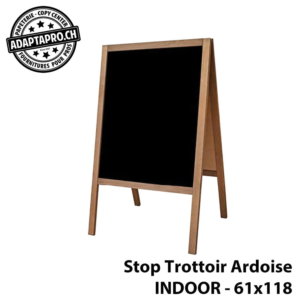 AdaptaPro - CHV-BAI-61x118 - Stop Trottoir en bois et ardoise - Indoor - 118x61cm
