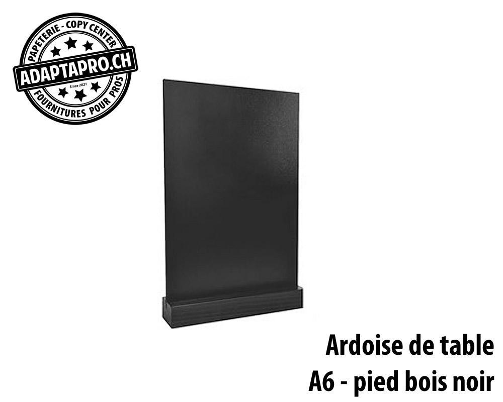AdaptaPro - PRT-MEN-A6-BK - Porte-menus en bois et ardoise - A6 - Socle Noir
