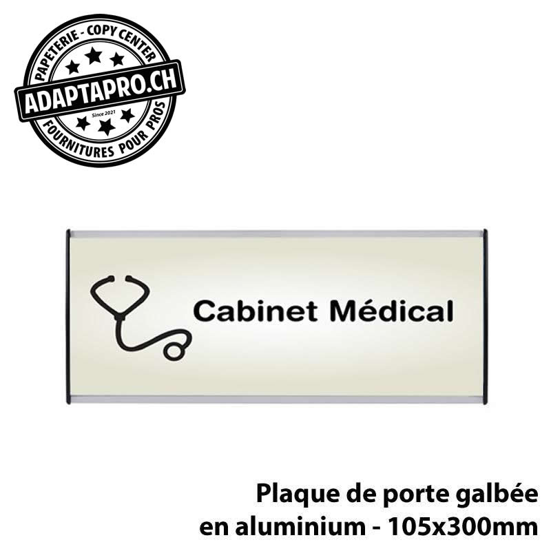 AdaptaPro - PLQP-105x300 - Plaque de porte galbée en aluminium - 105x300mm
