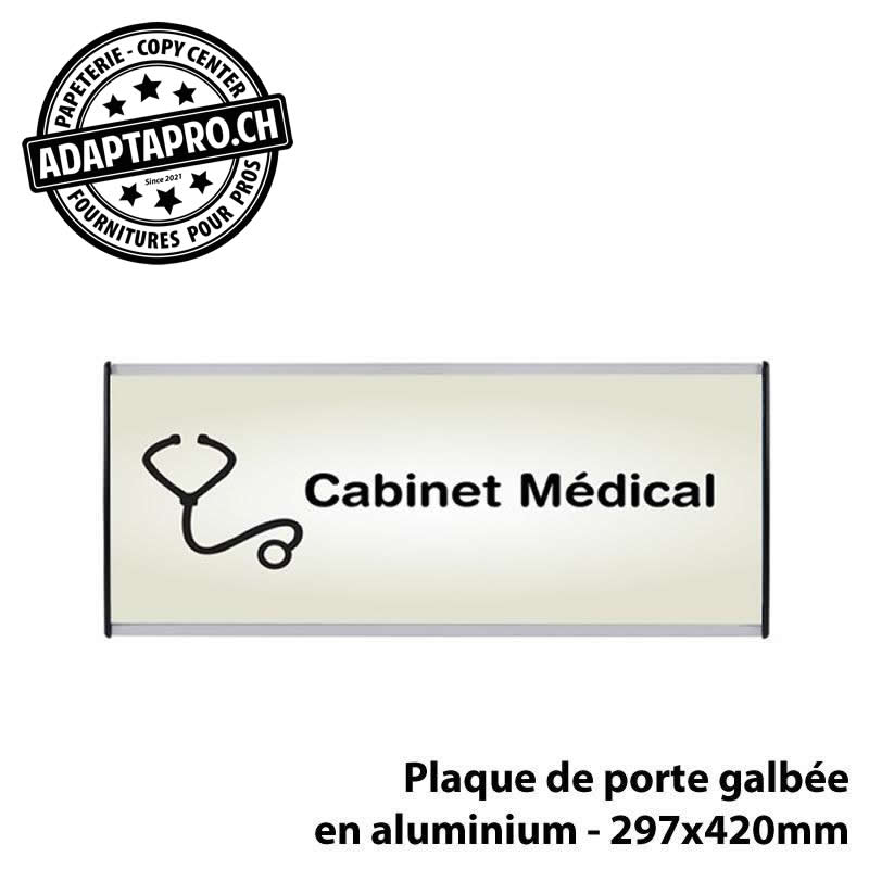 AdaptaPro - PLQP-297x420 - Plaque de porte galbée en aluminium - 297x420mm