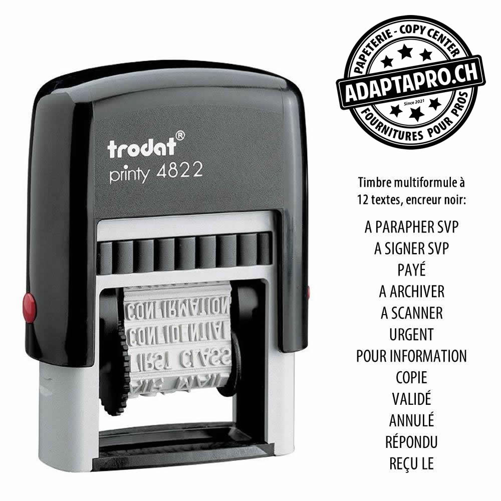 Trodat - TROD-4822-F - Timbre complet - Trodat Printy 4822 - Multiformule A - Encre Noire
