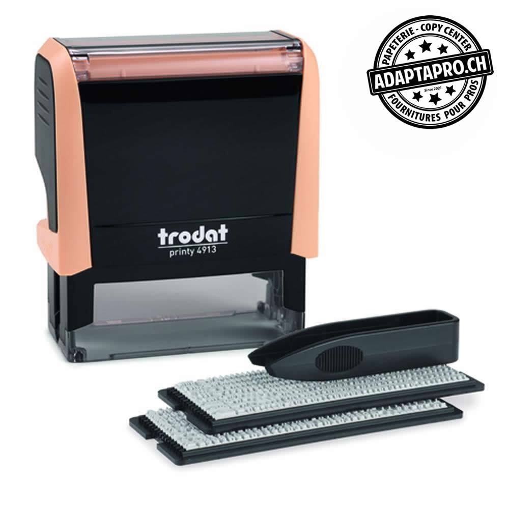 Trodat - TROD-4913-TYPOCREME - Timbre complet - Trodat Printy 4913 - Typomatic - Boitier creme - encre noire