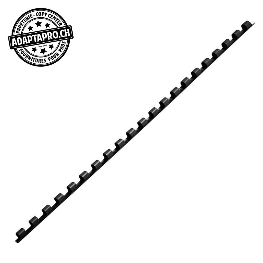 Q-Connect - KF24016 - Peignes plastiques Q-CONNECT - 21 anneaux - A4 - noir - 6mm - 100 pcs