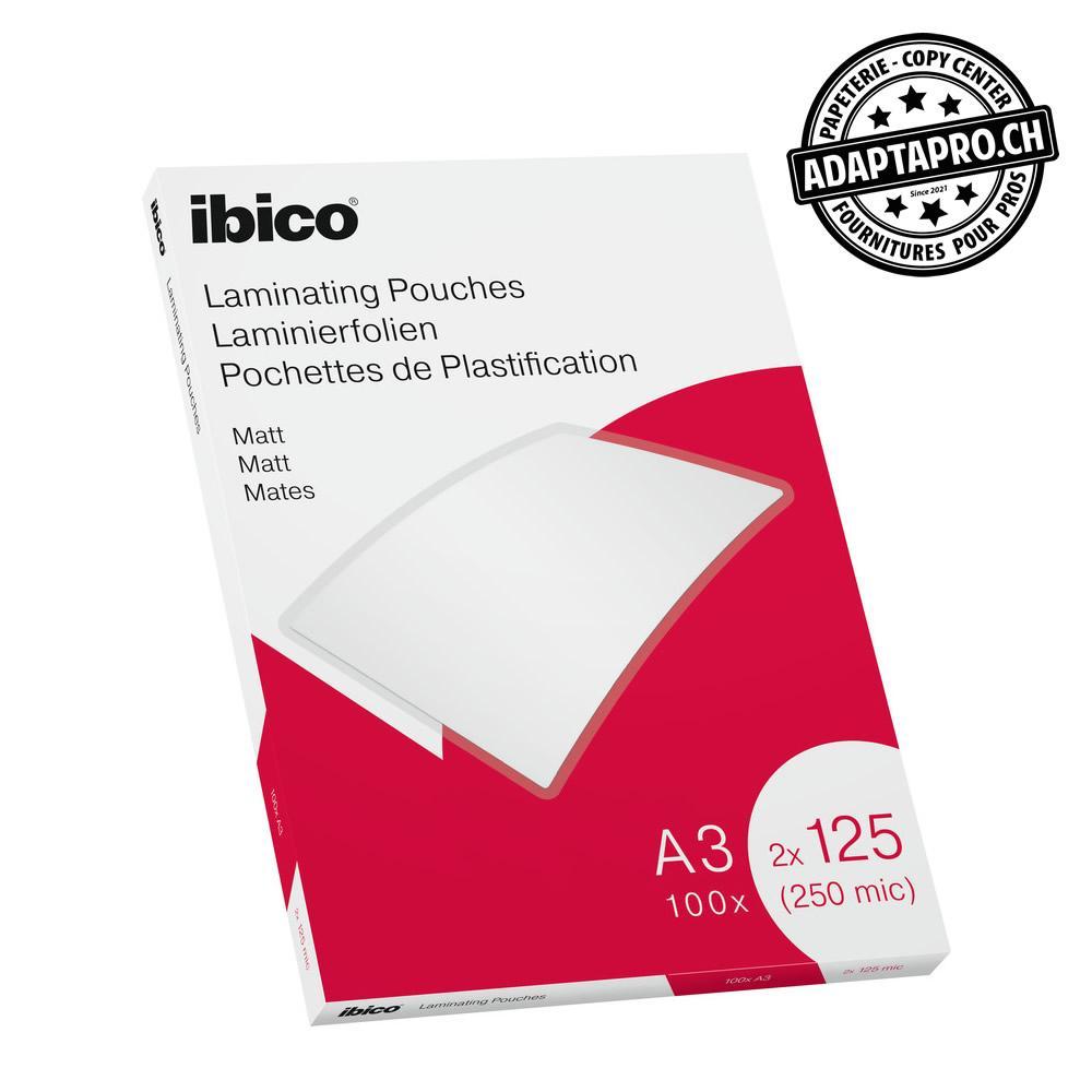 - IBI-627324 - Pochettes plastification IBICO - A3 303x426mm - mat - 125 microns - 100 pces