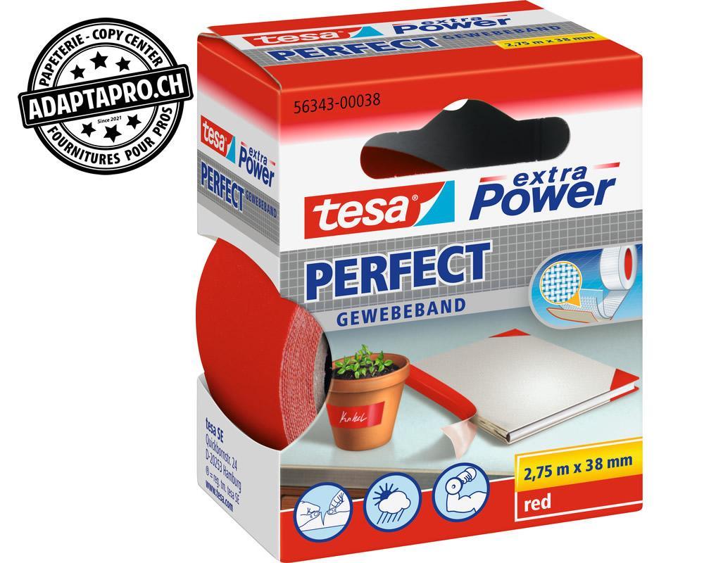 Tesa - TESA-56343-00038 - Ruban toilé TESA extra Power Perfect - 38mm * 2.75m - Rouge